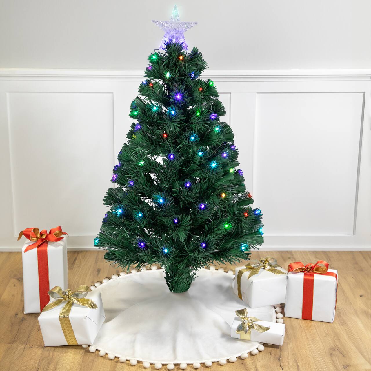 4ft. Pre-Lit LED Fiber Optic Artificial Christmas Tree with Color Changing Star